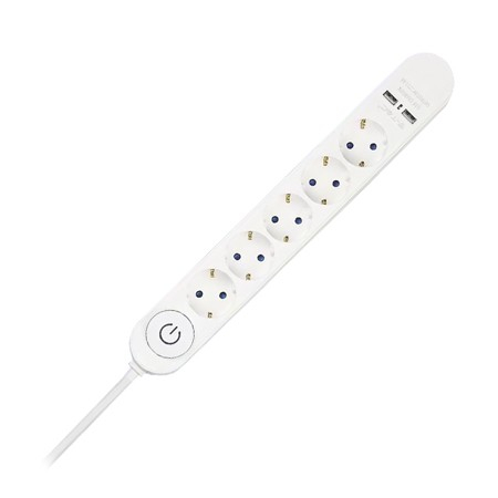 Prelungitoare/Role - PRELUNGITOR 5 CAI CU INTRERUPATOR + 2USB 3M(3G1.5MM2)