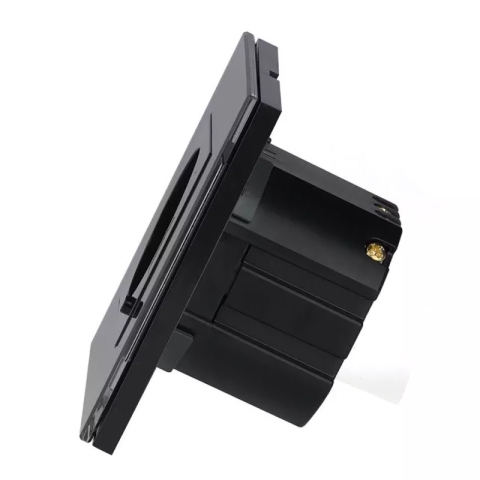 PRIZA SMART SIMPLA 16A CU RAMA DIN STICLA , NEGRU [2]