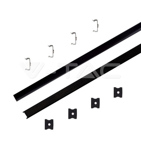 Profil Aluminiu pentru Bandă LED 2m 17.2x14.4mm Negru V-TAC SKU-2878 [3]