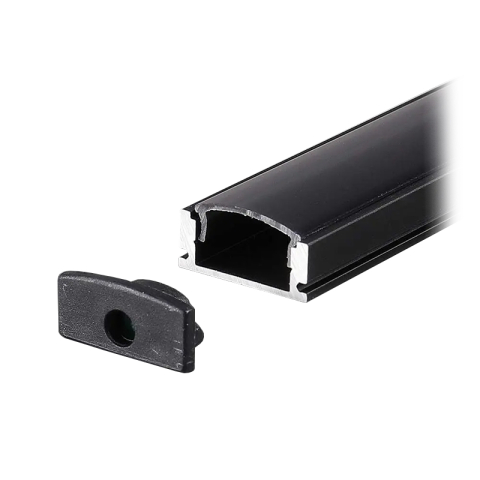 PROFIL ALUMINIU PENTRU BANDA LED 2M 17.4MM X 7MM NEGRU [1]