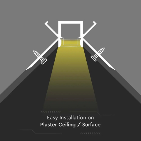 PROFIL ALUMINIU PENTRU BANDA LED MONTAJ RIGIPS COLT INTERIOR 2M MAT [4]