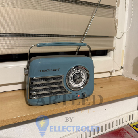 RADIO FM PORTABIL NOSTALGIA 30W CU FUNCTIE BLUETOOTH/AUX -ALBASTRU [1]