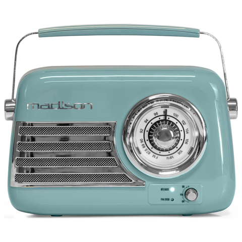 RADIO FM PORTABIL NOSTALGIA 30W CU FUNCTIE BLUETOOTH/AUX -ALBASTRU [3]