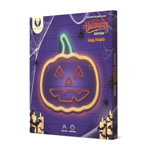 RECLAMA LUMINOASA NEON LED LUMINA VERDE/PORTOCALIE HALLOWEEN [2]