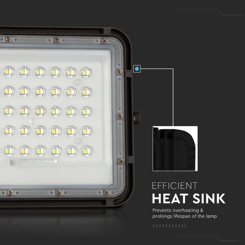 REFLECTOR CU INCARCARE SOLARA 10W 800LM 6400K - NEGRU [13]
