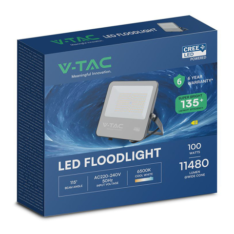 REFLECTOR LED 100W 135LM/W 6500K IP65 CABLU 1M CIP CREE - NEGRU/GRI [3]