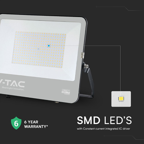 REFLECTOR LED 200W 135LM/W 6500K IP65 CABLU 1M CIP CREE - NEGRU/GRI [5]
