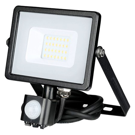 Reflectoare LED - REFLECTOR LED SMD 20W 4000K IP65 CU SENZOR MISCARE NEGRU