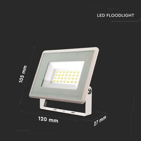 REFLECTOR LED SMD 20W 6500K IP65 - ALB [4]