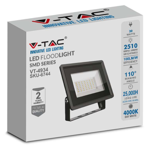 REFLECTOR LED SMD 30W 6500K IP65 - NEGRU [4]
