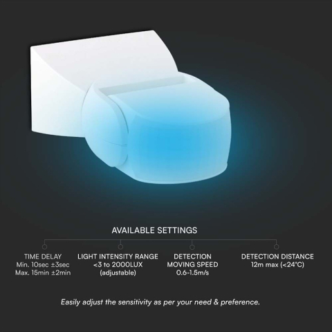 SENZOR DE MISCARE 300W 180GR IP65 - ALB [5]