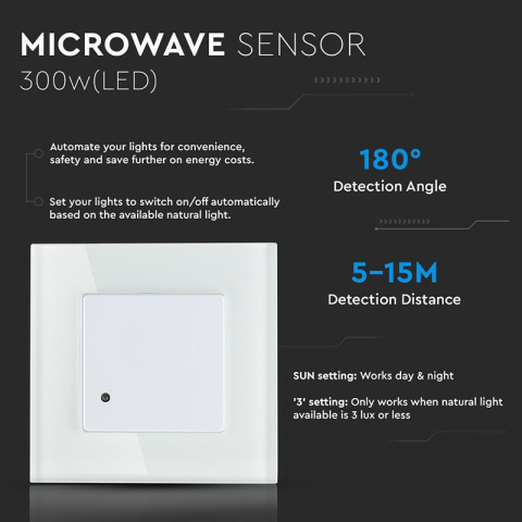 SENZOR MISCARE 180GR 1200W MAX- ALB [9]