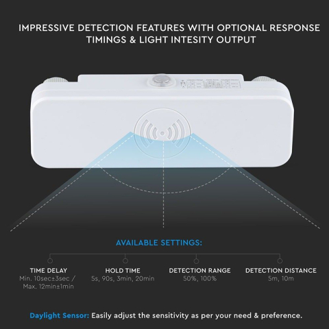 SENZOR MISCARE PENTRU REFLECTOARE LED MAX 200W IP65, ALB [5]