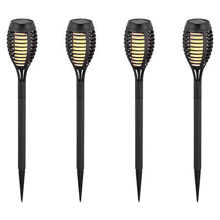 Corp iluminat exterior casa / gradina - SET 4 CORP ILUMINAT GRADINA IP44 3 IN 1 EFECT FLACARA INCARCARE SOLAR