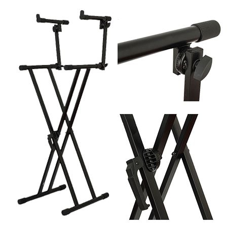 Stative orga / clape - STATIV PENTRU 2 CLAPEI, NEGRU