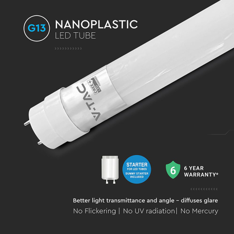 TUB LED T8 G13 PLASTIC 20W 150CM 6500K ALB NEUTRU, CIP CREE [5]