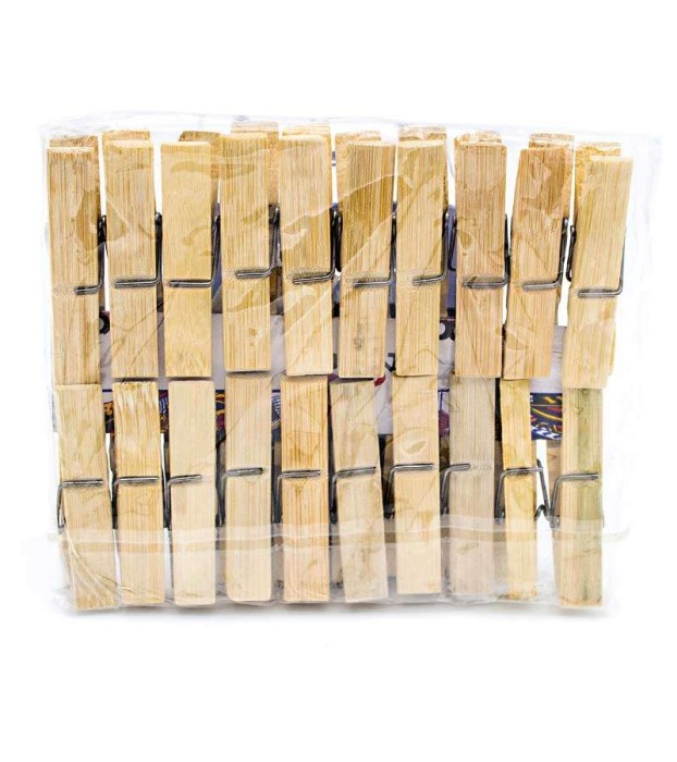 Carlige de rufe din lemn "bambus" "7.1 X 1.3cm" [2]