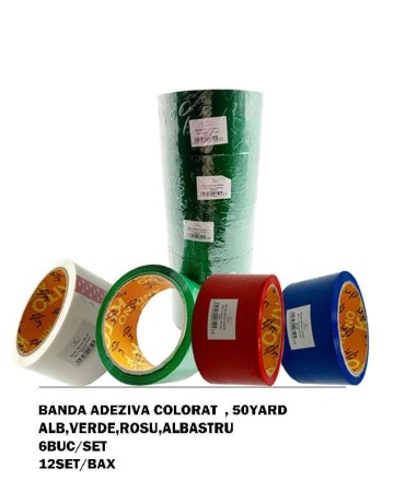Adhesive Tapes - Banda adeziva colorata tip scotch "50 YARD" engross