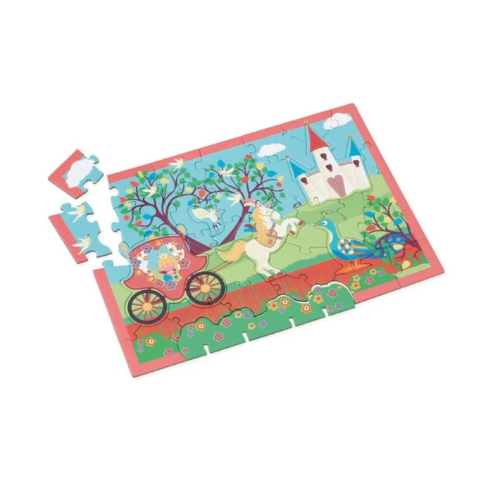 Puzzle 2 in 1 educativ si interactiv EMC ONSHOP®- "Castelul Printesei", cu scena de joaca 3D, 32 piese puzzle + 11 piese 3D, +3 ani [3]