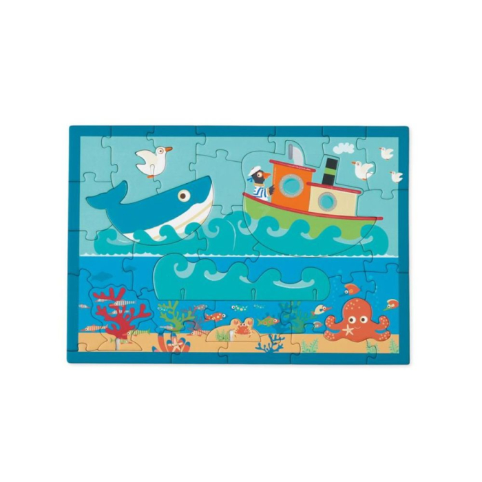 Puzzle 2 in 1 educativ si interactiv EMC ONSHOP® - "In Ocean", cu scena de joaca 3D, 30 piese puzzle + 11 piese 3D, +3 ani [3]