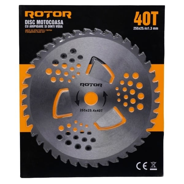 Disc motocoasă 40T cu Vidia și aripioare 255x25,4x1,3 mm ROTOR [2]