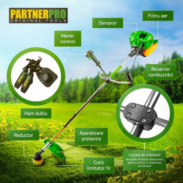 Motocoasa benzina PartnerPro PPA-56, 2T, 5.8 CP, 10000 rpm [2]