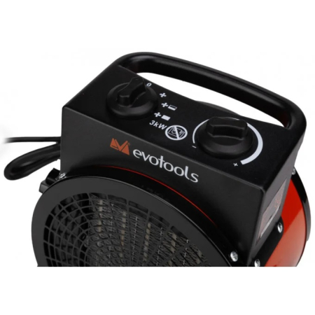 Aeroterma electrica cu rezistenta ceramica EH 2000, Evotools, 2000 W, 230-240 V, 150 m3 flux aer [1]