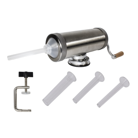 Produse EmagMarketplace - Aparat umplut carnati KY-2005S, inox alimentar, 3 palnii, masina manuala cu ventuza, 2.5Kg