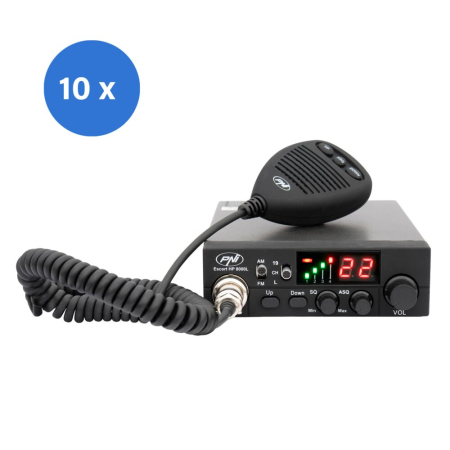 Statii radio & Detectoare radar - Bax cu 10 bucati statie radio CB PNI Escort HP 8000L cu ASQ reglabil, 12V, 4W, Lock, mufa de bricheta inclusa