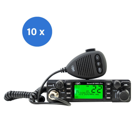 Statii radio & Detectoare radar - Bax cu 10 bucati statie radio CB PNI Escort HP 9001 PRO ASQ reglabil, AM-FM, 12V/24V, 4W, Scan, Dual Watch, ANL, ecran multicolor