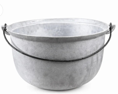 Gradină - Ceaun din Aluminiu 60L cu Fund Rotund și Toartă 