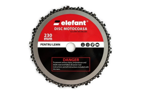 Motocoase - Disc motocoasă cu lanț de drujbă 230x25.4 mm – ELEFANT