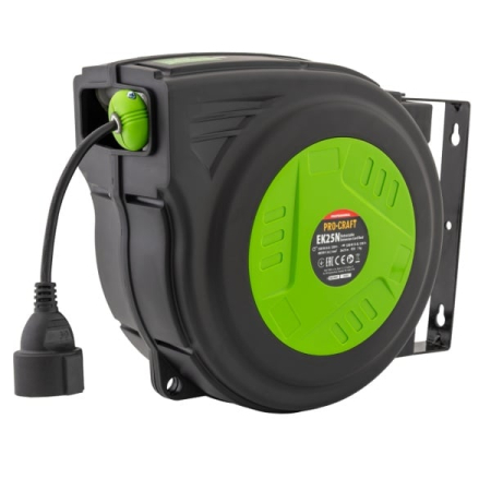 Prelungitoare Industriale - EK25N Cablu prelungitor cu tambur automat 25 metri PROCRAFT