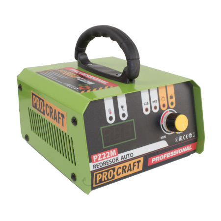Redresoare auto - Incarcator invertor auto PROCRAFT PZ22M, Afisaj digital, 20A, 520W, Voltaj 12/24