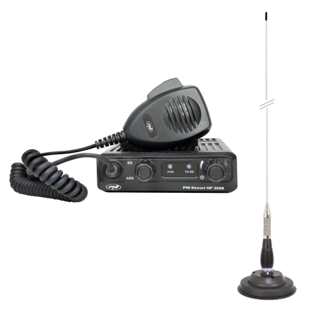 Statii radio & Detectoare radar - Kit Statie radio CB PNI Escort HP 2020 un singur canal 22 cu antena CB PNI ML100 cu magnet