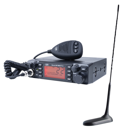 Statii radio & Detectoare radar - Kit Statie radio CB PNI ESCORT HP 9001 PRO ASQ 12/24 + Antena CB PNI Extra 45 cu magnet