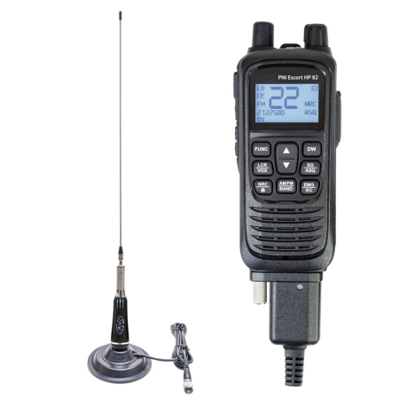 Statii radio & Detectoare radar - Kit Statie radio CB portabila PNI Escort HP 82, multi standard, 4W, 12V, AM-FM cu antena CB PNI LED 2000