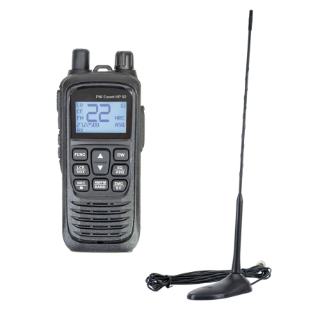 Statii radio & Detectoare radar - Kit Statie radio CB portabila PNI Escort HP 92 multi standard 4W, 12-24V AM-FM cu antena CB PNI Extra 45 cu magnet