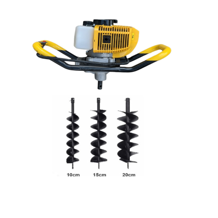 Motoburghiu/foreza de pamant pe benzina GP, putere 5.5 CP, motor 2 timpi, contine: burghiu 100 mm + burghiu 150 mm + burghiu 200 mm [1]