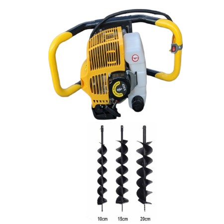 Motosape si motocultoare - Motoburghiu/foreza de pamant pe benzina GP, putere 5.5 CP, motor 2 timpi, contine: burghiu 100 mm + burghiu 150 mm + burghiu 200 mm
