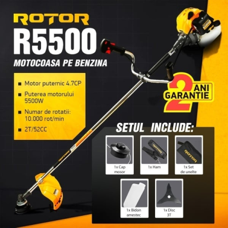 Motocoase - Motocoasa pe benzina R5500 ROTOR 4.7 CP , 5500 Watti