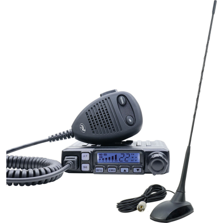 Statii radio & Detectoare radar - Pachet statie radio CB PNI Escort HP 7120 ASQ, RF Gain, 4W, 12V si antena CB PNI Extra 48 cu magnet inclus, 45cm, SWR 1.0