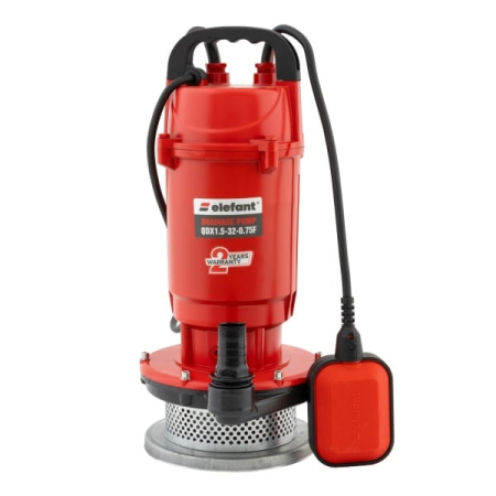 Pompe de Drenaj - Pompa de drenaj submersibila ELEFANT QDX1.5-32-0.75F cu plutitor, 750W, 116 l/min, inaltime refulare 32 m