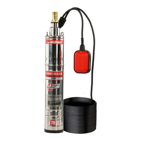 Pompe Submersibile pentru Apa Curata - Pompa submersibila Elefant 3.5QGD1-50-0.37F cu plutitor, 900W, debit 30 l/min, inaltime refulare 50 m