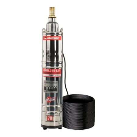 Pompe Submersibile pentru Apa Curata - Pompa submersibila Elefant 4QGD1.2-50-0.37, 1100W, debit 95 l/min, inaltime refulare 83 m