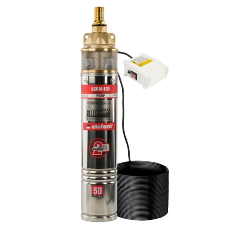 Pompe Submersibile pentru Apa Curata - Pompa submersibila Elefant 4SKM100 cu panou de control, 1100W, debit 50 l/min, inaltime refulare 60 m