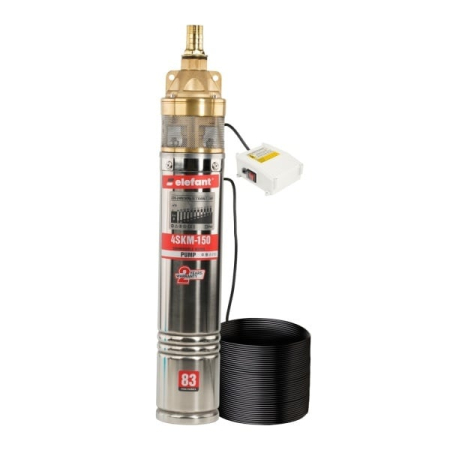 Pompe Submersibile pentru Apa Curata - Pompa submersibila Elefant 4SKM150 cu panou de control, 1300W, debit 50 l/min, inaltime refulare 89 m