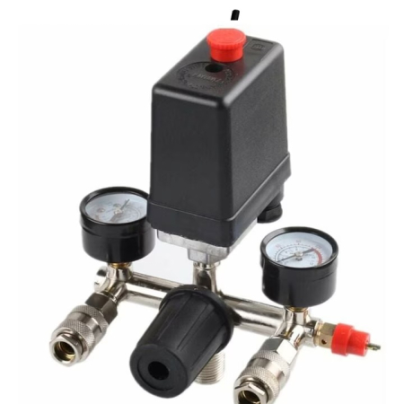 Presostat pentru compresor aer cu doua manometre, ROTOR, 220V [1]