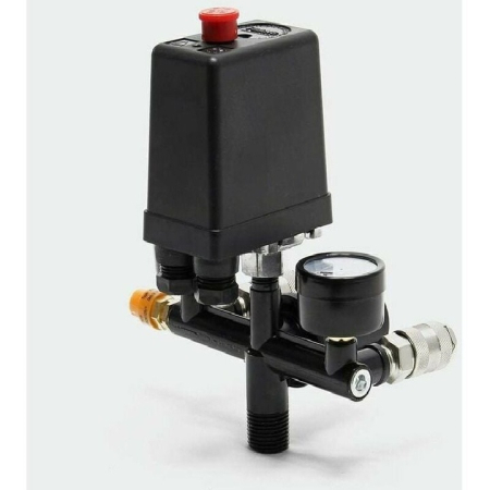 Accesorii compresoare - Presostat pentru compresor aer cu doua manometre, ROTOR, 220V