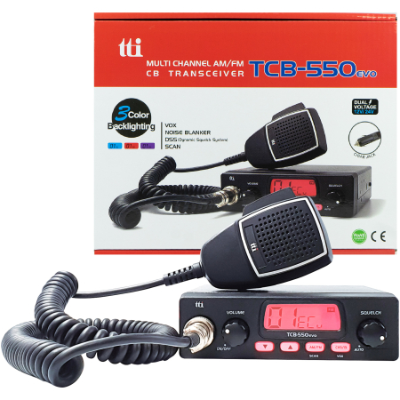Statii radio & Detectoare radar - Statie radio CB TTi TCB-550 EVO, DSS, VOX, Filtru NB, Scan, ecran multicolor, 12-24V